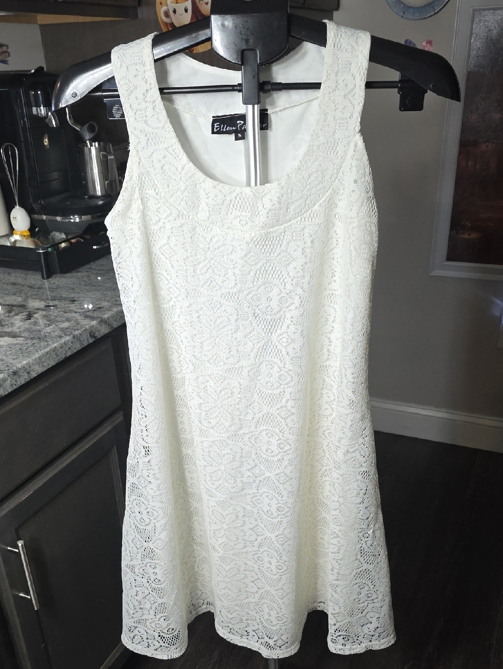 This Is a One Of A  Kind. Ellen Tracy White Lace Tank Dress Orignal Price $80.00